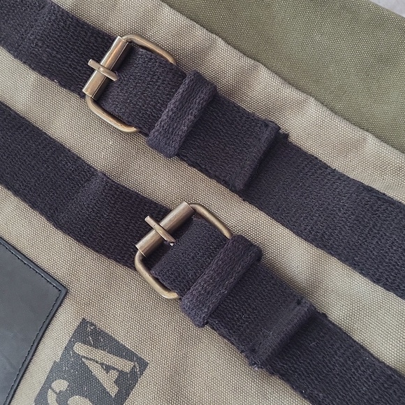 RARE🦄Mona B USA Straps & Buckles Canvas Tote-Canvas/Military Tents/Truck Tarps - Picture 4 of 14